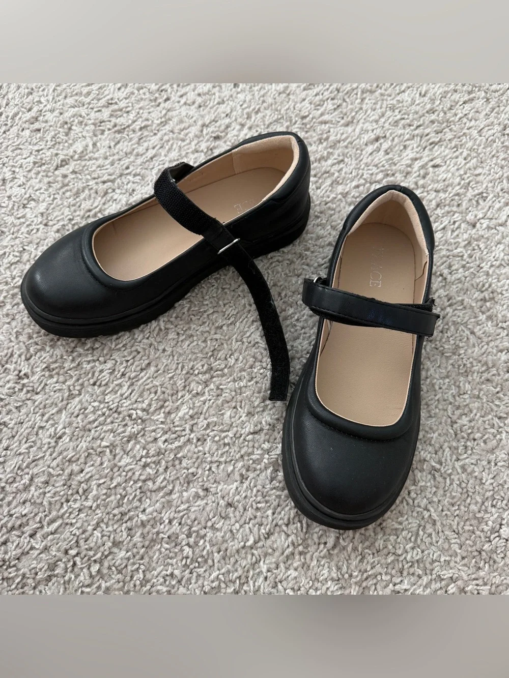 Place Black Mary Jane School Shoes with Velcro Strap